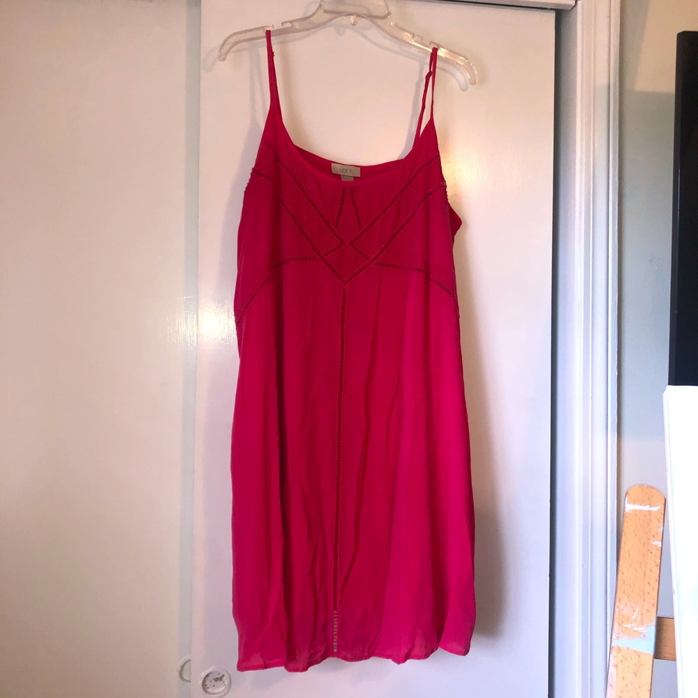 Loft pink spaghetti strap sun dress